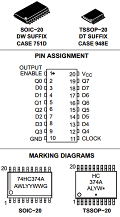 MC74HC374ADTG Datasheet PDF ON Semiconductor