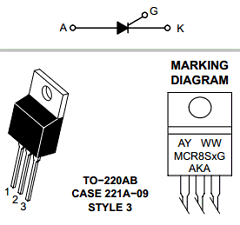 MCR8SM Datasheet PDF ON Semiconductor
