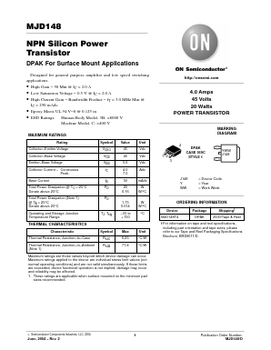 MJD148T4 Datasheet PDF ON Semiconductor