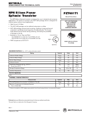 PZT651T1 Datasheet PDF ON Semiconductor