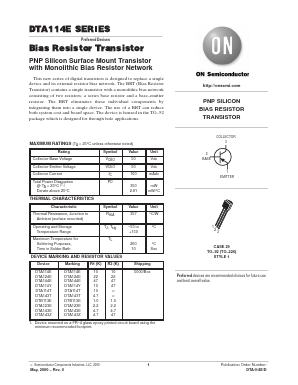 DTA124ERLRP Datasheet PDF ON Semiconductor