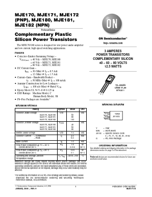 MJE171G Datasheet PDF ON Semiconductor