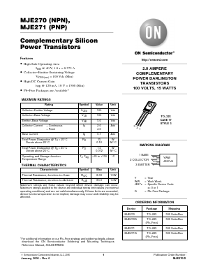 MJE270 Datasheet PDF ON Semiconductor