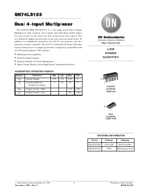 SN74LS153ML2 Datasheet PDF ON Semiconductor