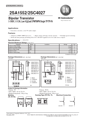 2SA1552T-TL-H Datasheet PDF ON Semiconductor