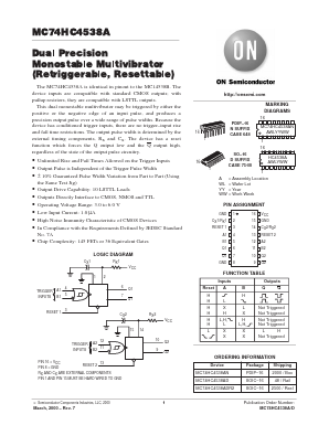 MC74HC4538AFR2 Datasheet PDF ON Semiconductor