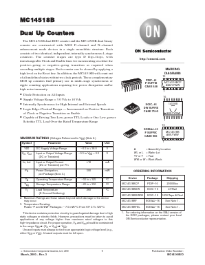 MC14520BFL1 Datasheet PDF ON Semiconductor
