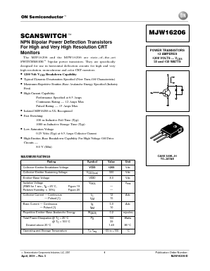 MJW16206 Datasheet PDF ON Semiconductor