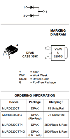 MURD620CT Datasheet PDF ON Semiconductor