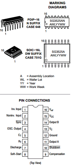 SG3525ADW Datasheet PDF ON Semiconductor