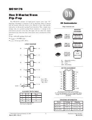 MC10176FNR2 Datasheet PDF ON Semiconductor