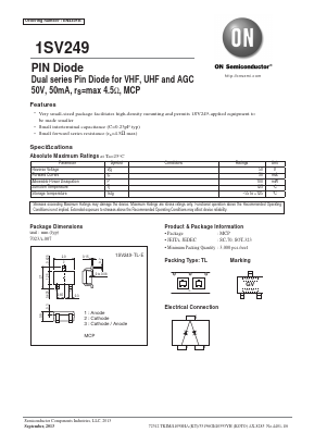 1SV249 Datasheet PDF ON Semiconductor