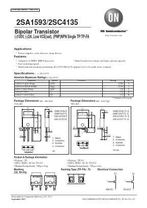 2SA1593 Datasheet PDF ON Semiconductor