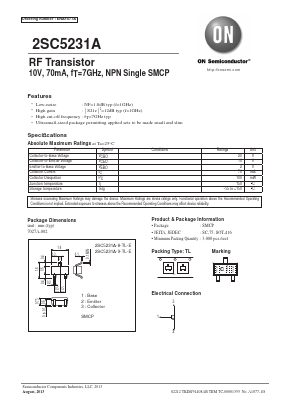 2SC5231A Datasheet PDF ON Semiconductor