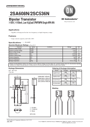 A608 Datasheet PDF ON Semiconductor