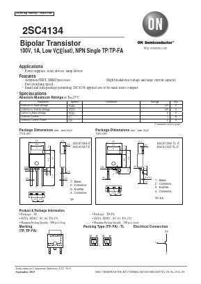 2SC4134T-TL-E Datasheet PDF ON Semiconductor