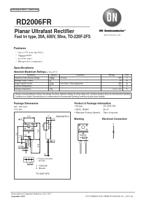 RD2006FR-H Datasheet PDF ON Semiconductor