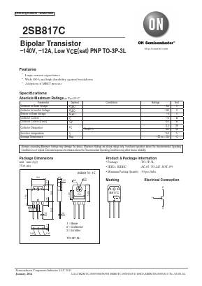 2SB817C-1E Datasheet PDF ON Semiconductor