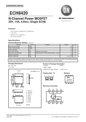 ECH8420 Datasheet PDF ON Semiconductor