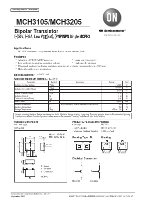 MCH3105-TL-E Datasheet PDF ON Semiconductor