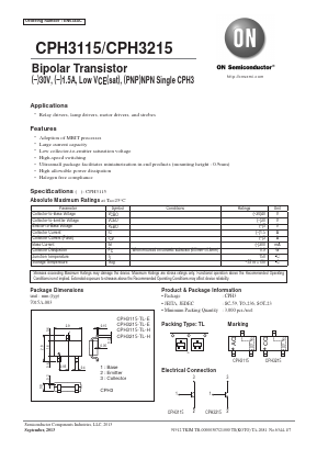 CPH3215-TL-E Datasheet PDF ON Semiconductor