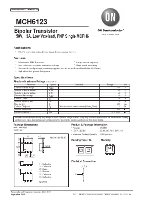 MCH6123 Datasheet PDF ON Semiconductor