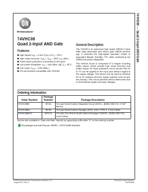 74VHC08SJX Datasheet PDF ON Semiconductor