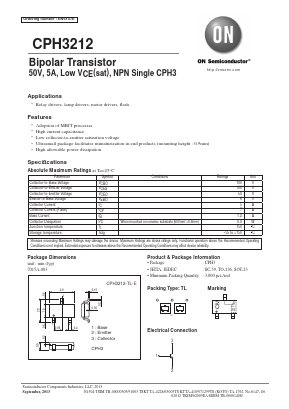 CPH3212-TL-E Datasheet PDF ON Semiconductor