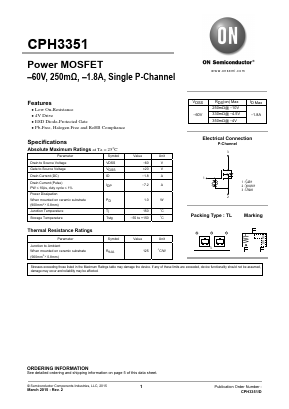 CPH3351-TL-H Datasheet PDF ON Semiconductor