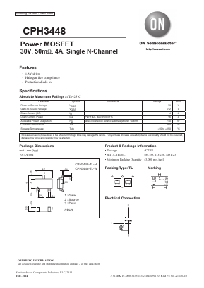 CPH3448-TL-H Datasheet PDF ON Semiconductor