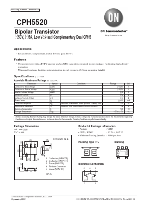 CPH5520 Datasheet PDF ON Semiconductor