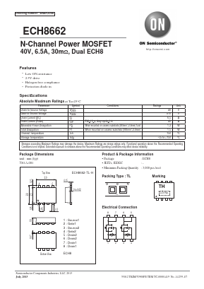 ECH8662 Datasheet PDF ON Semiconductor