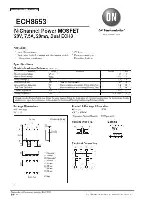 ECH8653 Datasheet PDF ON Semiconductor