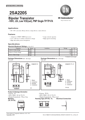 2SA2205 Datasheet PDF ON Semiconductor
