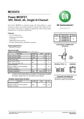 MCH3474-TL-H Datasheet PDF ON Semiconductor