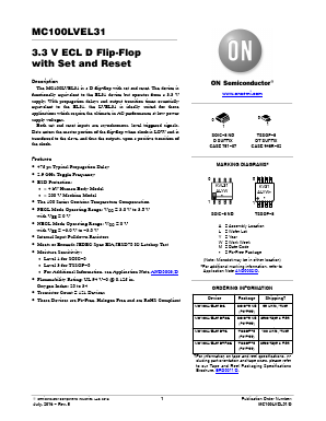 MC100LVEL31DG Datasheet PDF ON Semiconductor