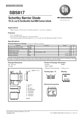 SBS817-TL-E Datasheet PDF ON Semiconductor