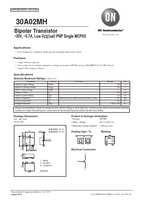 30A02MH-TL-E Datasheet PDF ON Semiconductor