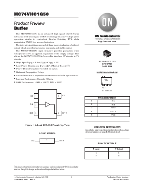 MC74VHC1G50DFT1 Datasheet PDF ON Semiconductor