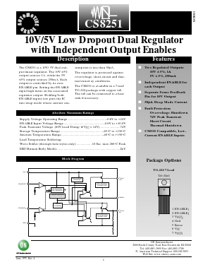 CS8251ETVA7 Datasheet PDF ON Semiconductor