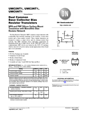 UMC3NT1G Datasheet PDF ON Semiconductor