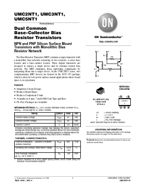 UMC3NT1 Datasheet PDF ON Semiconductor