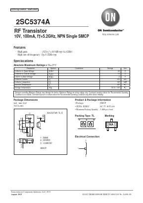 2SC5374A Datasheet PDF ON Semiconductor