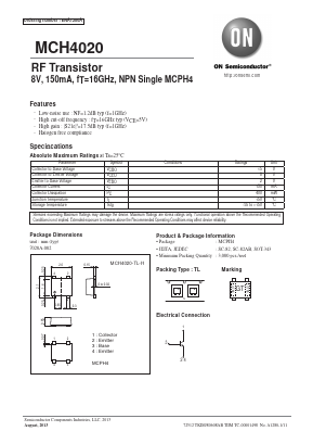 MCH4020-TL-H Datasheet PDF ON Semiconductor