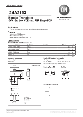 2SA2153 Datasheet PDF ON Semiconductor