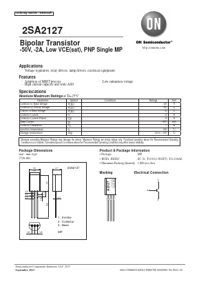 2SA2127 Datasheet PDF ON Semiconductor