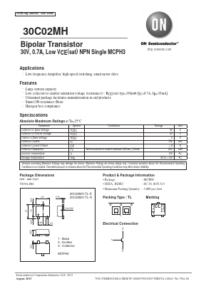 30C02MH-TL-H Datasheet PDF ON Semiconductor