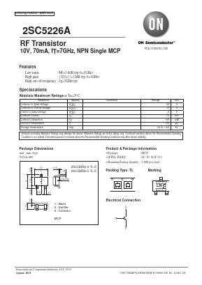 2SC5226A-5-TL-E Datasheet PDF ON Semiconductor