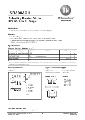 SB3003CH Datasheet PDF ON Semiconductor