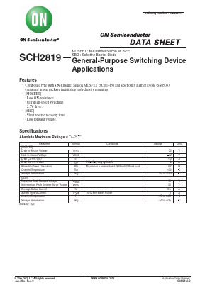 SCH2819 Datasheet PDF ON Semiconductor